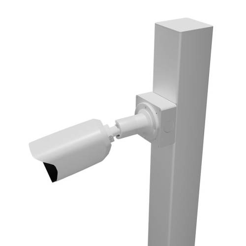 Коробка BOXFORCAM™ MONO — камера на белой монокоробке 4K на белой мачте 100x100 мм, вид сбоку